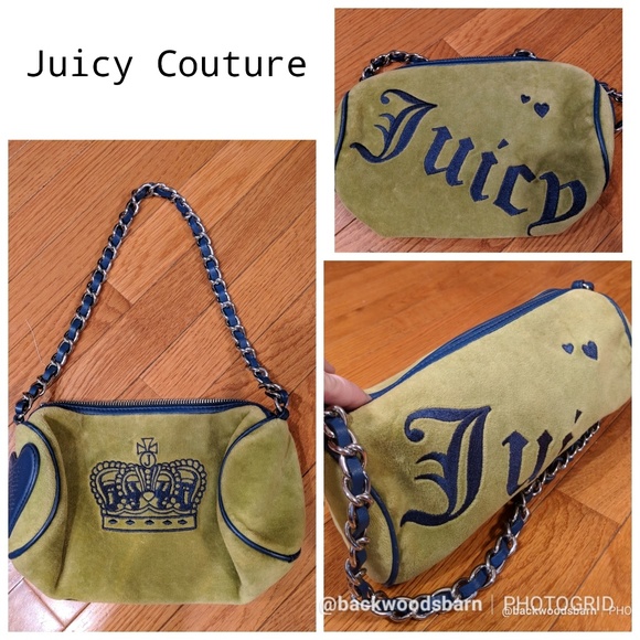 Juicy Couture Handbags - Juicy Couture Barrel Bag in Lime Green Suede!!!